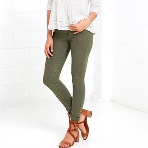 J. Crew Olive Green Toothpick Skinny Ankle Jeans - Size 26 - Like New Condition